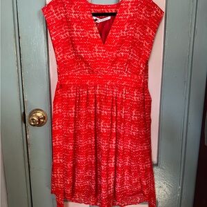 Chic Red Patterned Mini Dress